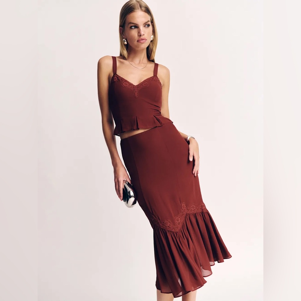 Reformation Sarita Two Piece in Chianti. Brand new without tags,  never worn. - Picture 6 of 6